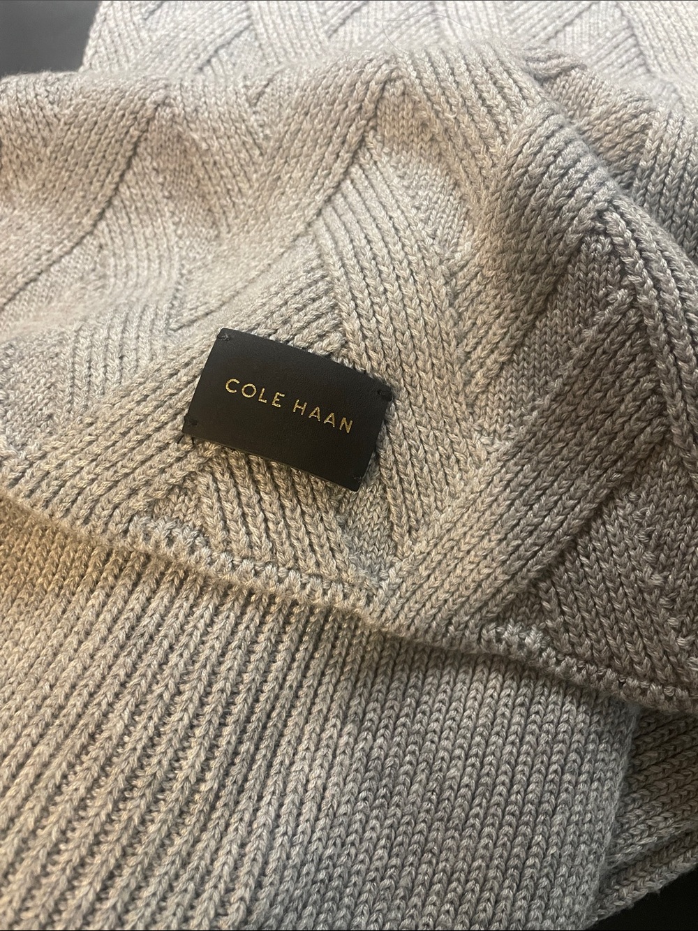 Cole Haan Gray Rib Knit Scarf 000897